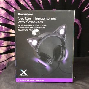 Brand NWT BROOKSTONE Cat Ear Speaker headphones-